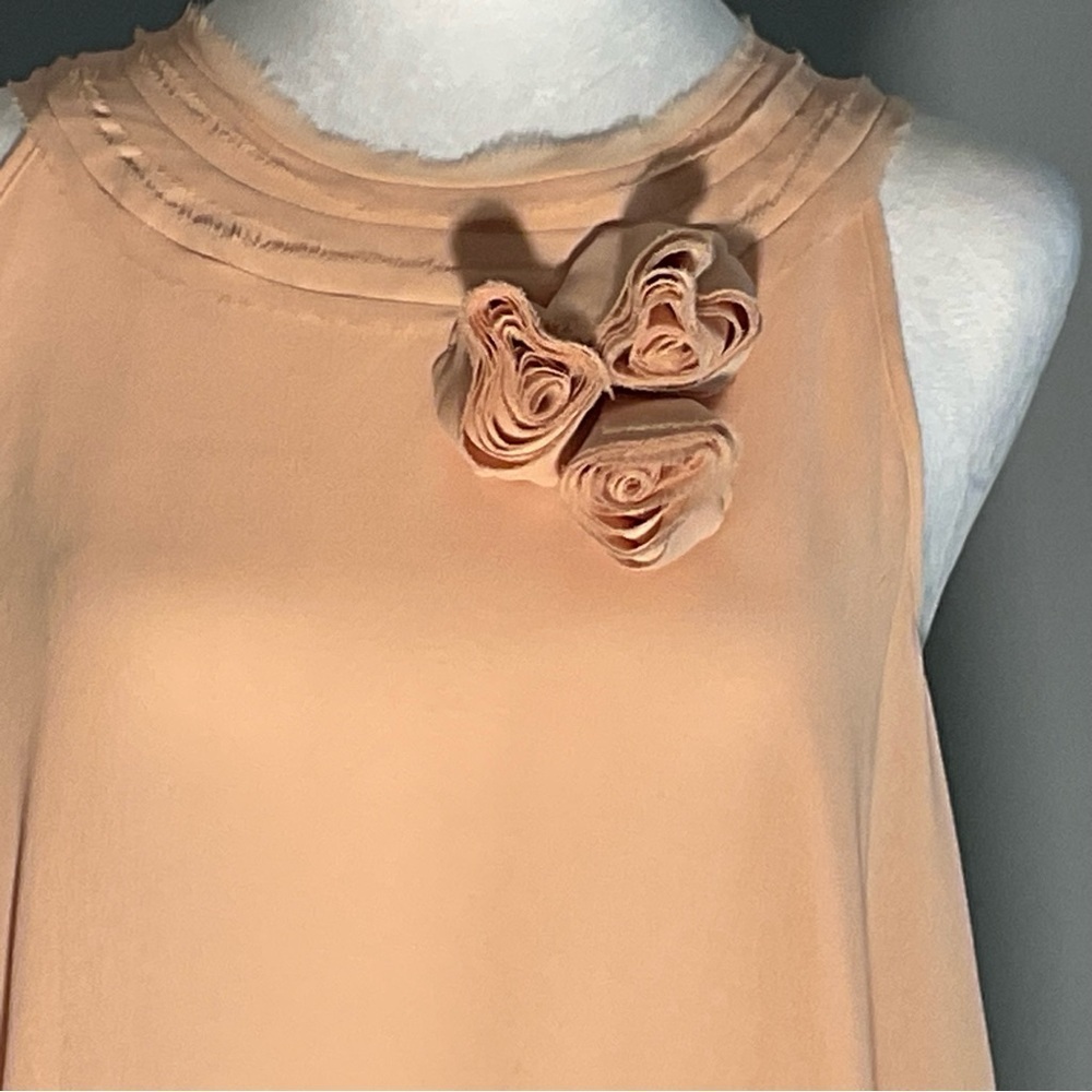Twelve by Twelve Los Angeles Blush Chiffon Floral Appliqué Blouse Size S - Picture 13 of 16